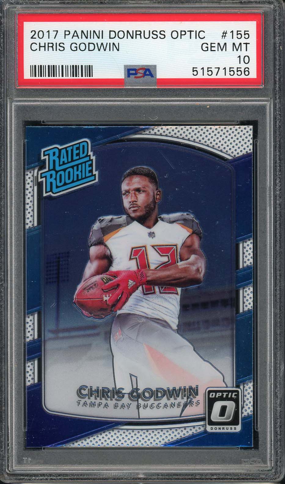 Chris Godwin 2017 Panini Donruss Optic Football Rookie Card #155 PSA 10 Chris Godwin 2017 Panini Donruss Optic Football Rookie Card #155 PSA 10