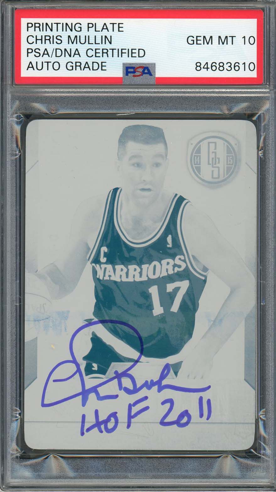 Chris Mullin Auto 2014 Panini National Gold Standard Printing Plate PSA 10 1/1