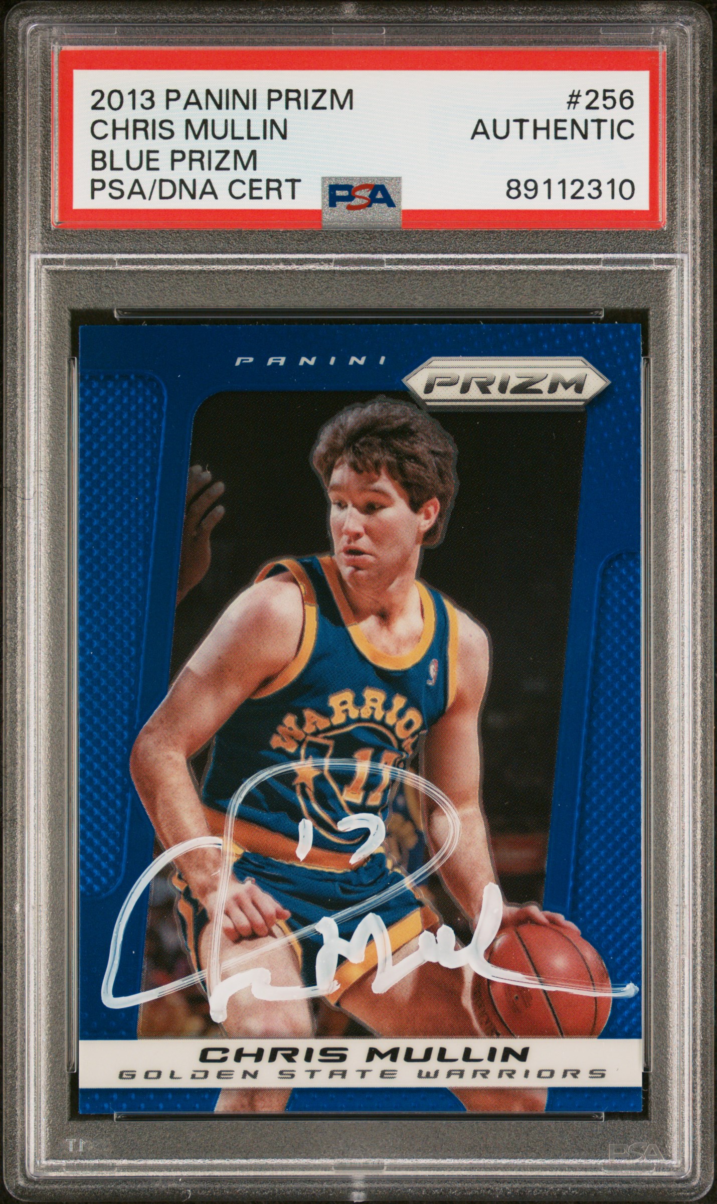 Chris Mullin 2013 Panini Blue Prizm Signed Basketball Card #256 Auto PSA