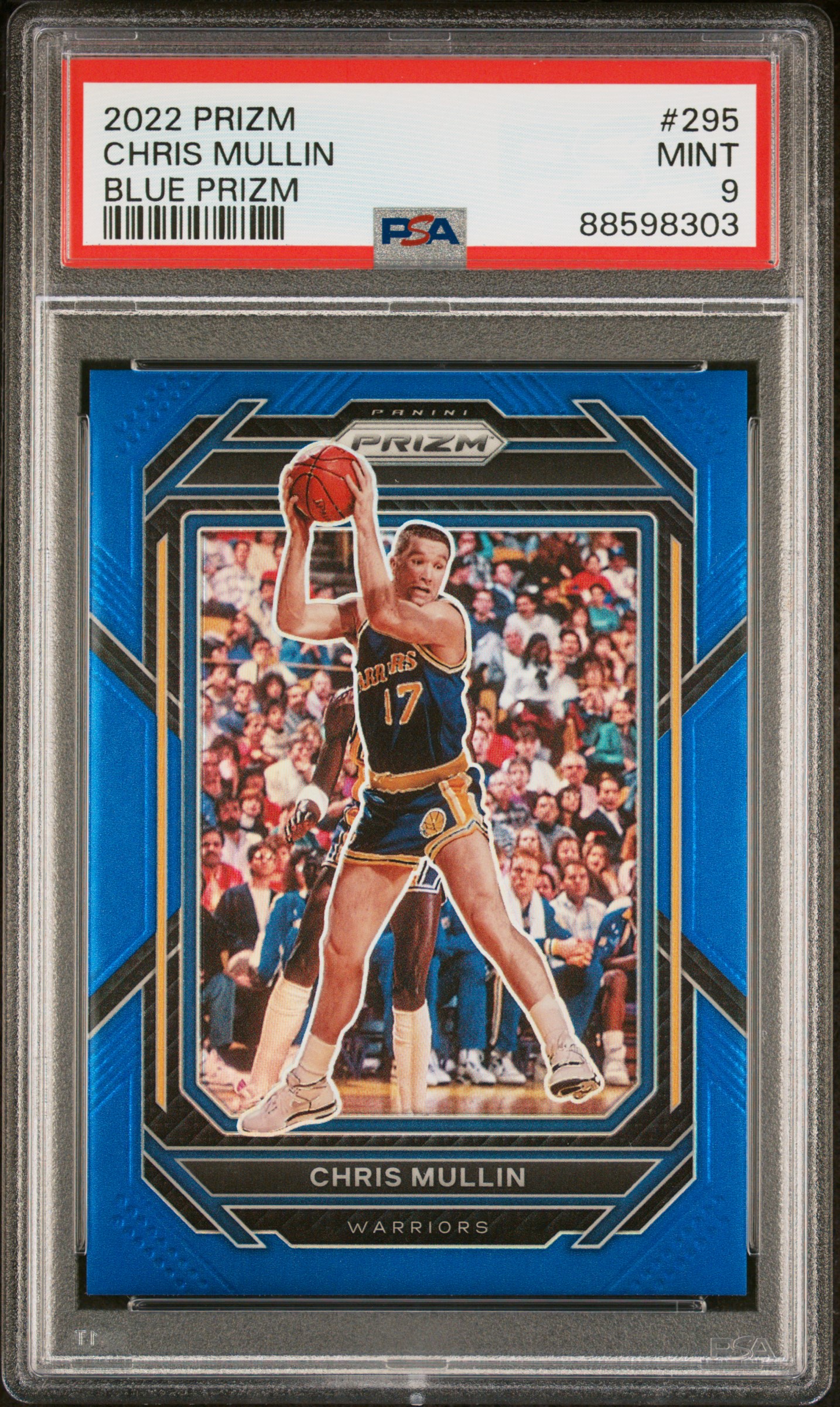 Chris Mullin 2022 Panini Prizm Blue Basketball Card #295 Graded PSA 9 119/199
