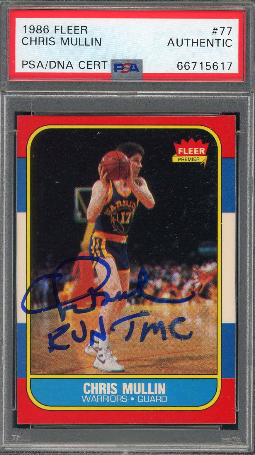 Chris Mullin Autographed 1986 Fleer Signed Rookie Card RC #77 Auto Graded PSA Chris Mullin Autographed 1986 Fleer Signed Rookie Card RC #77 Auto Graded PSA