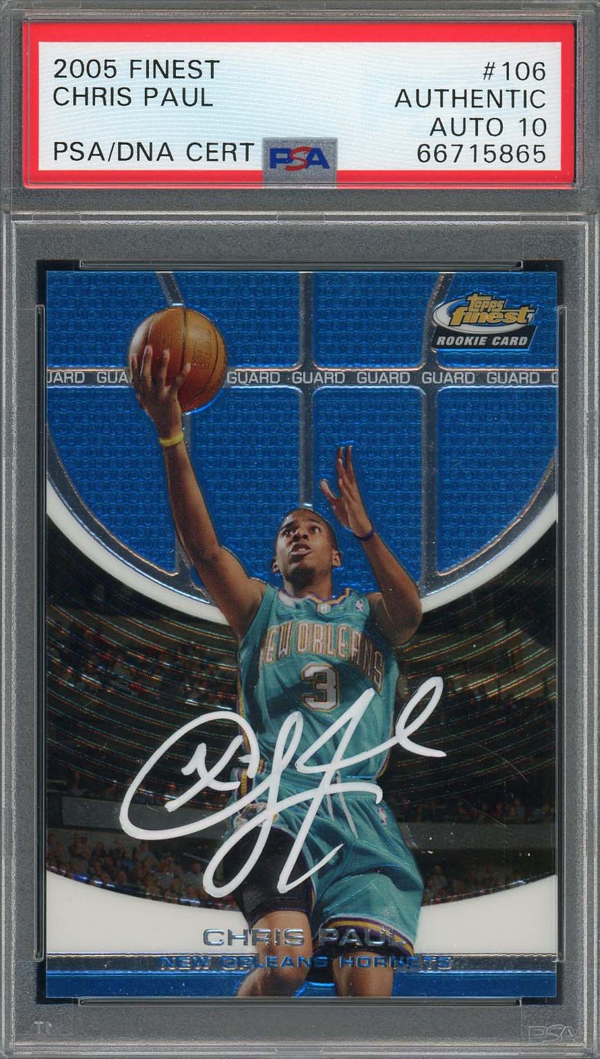 Chris Paul Autographed 2005 Topps Finest Signed Rookie Card RC #106 Auto PSA 10 Chris Paul Autographed 2005 Topps Finest Signed Rookie Card RC #106 Auto PSA 10
