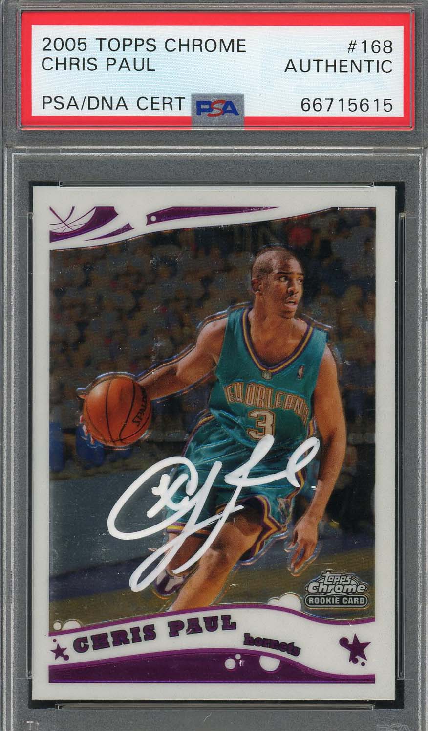 Chris Paul Autographed 2005 Topps Chrome Signed Rookie Card #168 PSA 66715615 Chris Paul Autographed 2005 Topps Chrome Signed Rookie Card #168 PSA 66715615