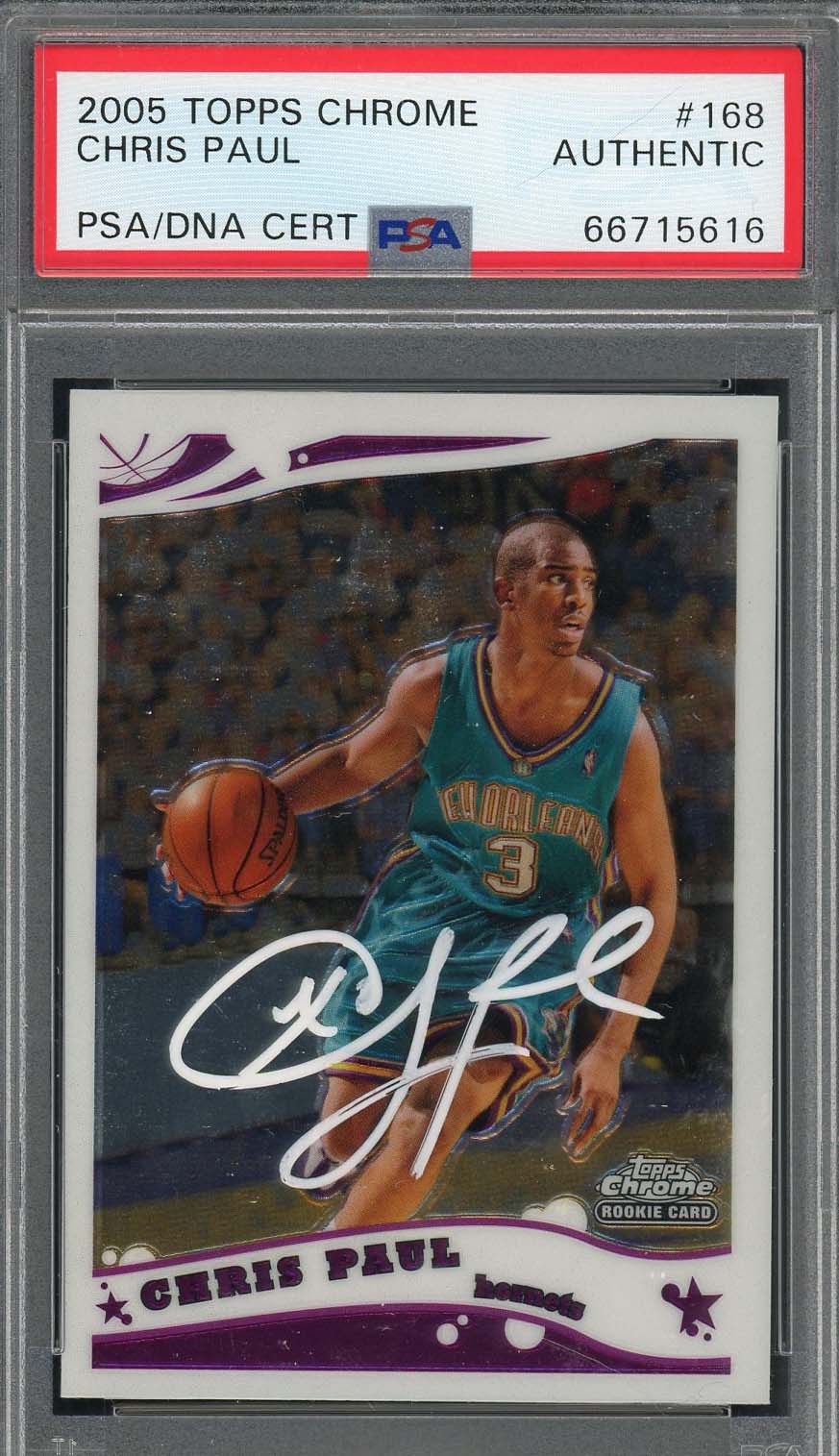 Chris Paul Autographed 2005 Topps Chrome Signed Rookie Card #168 PSA 66715616 Chris Paul Autographed 2005 Topps Chrome Signed Rookie Card #168 PSA 66715616