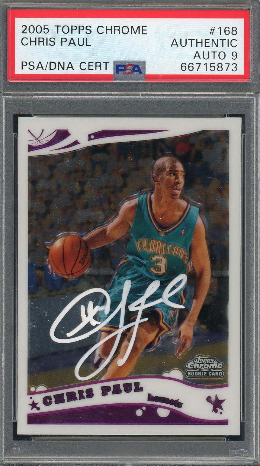 Chris Paul Autographed 2005 Topps Chrome Signed Rookie Card #168 PSA 9 66715873 Chris Paul Autographed 2005 Topps Chrome Signed Rookie Card #168 PSA 9 66715873