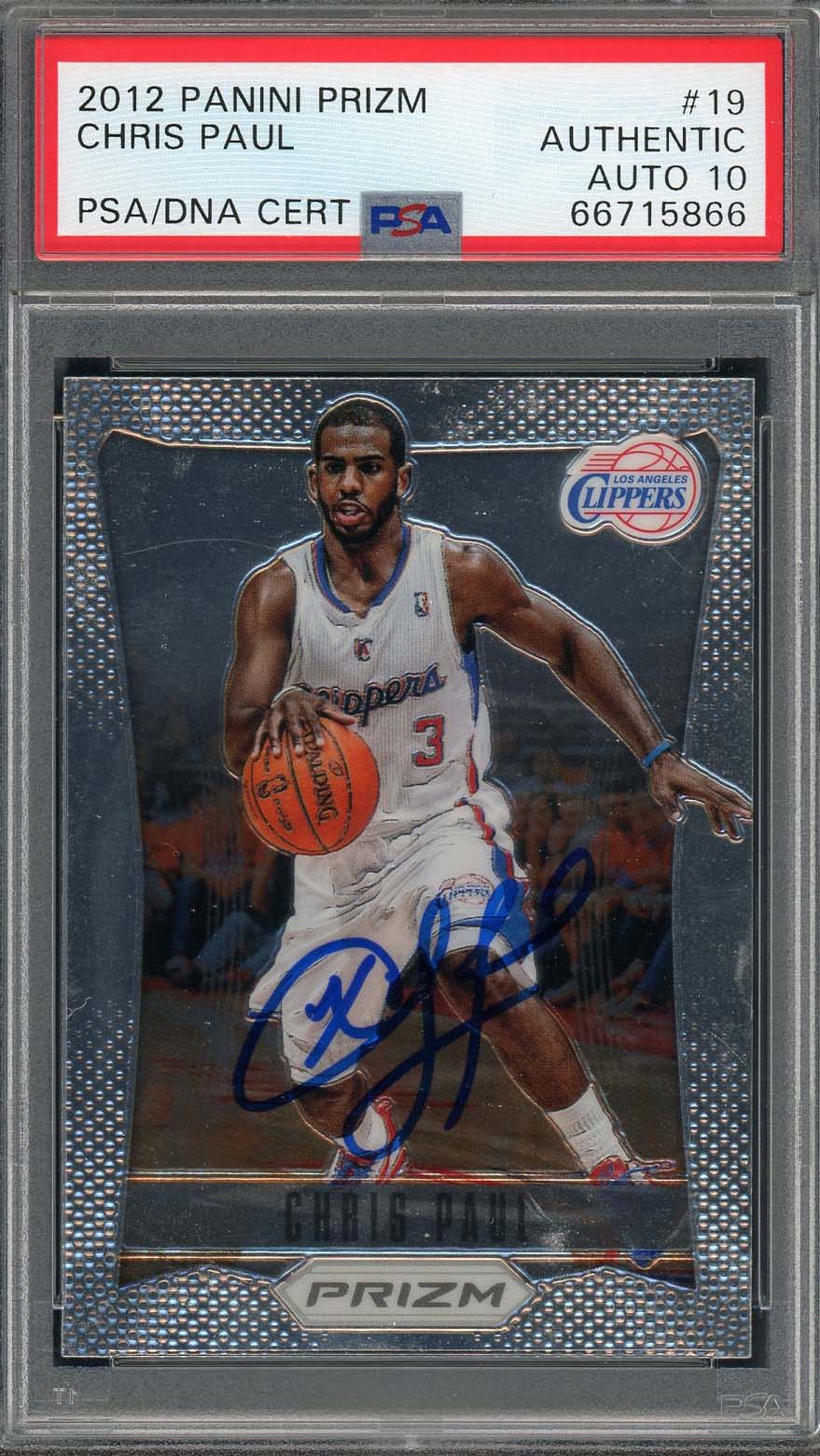 Chris Paul Autographed 2012 Panini Prizm Signed Card #19 Auto PSA 10 66715866 Chris Paul Autographed 2012 Panini Prizm Signed Card #19 Auto PSA 10 66715866