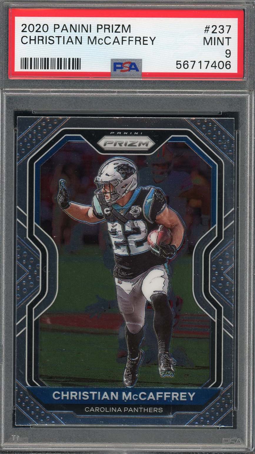 Christian McCaffrey 2020 Panini Prizm Football Card #237 Graded PSA 9