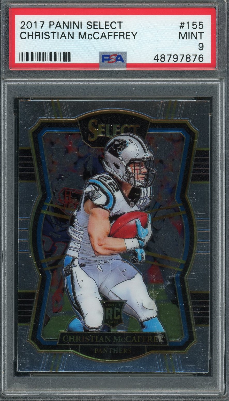 Christian McCaffrey 2017 Panini Select Football Rookie Card #155 Graded PSA 9