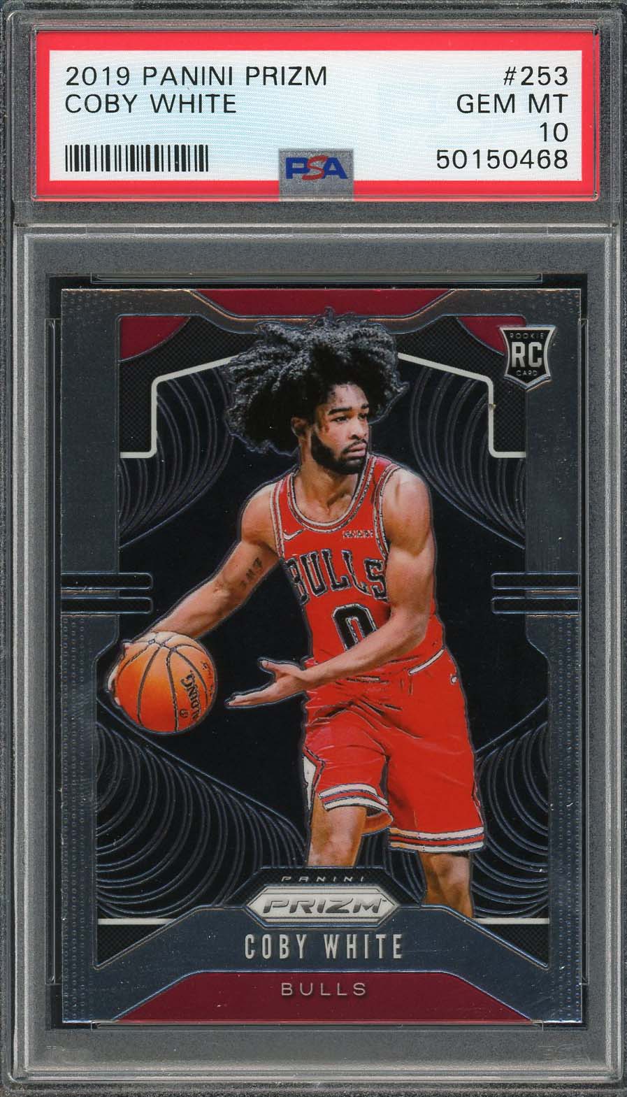 Coby White 2019 Panini Prizm Basketball Rookie Card RC #253 Graded PSA 10