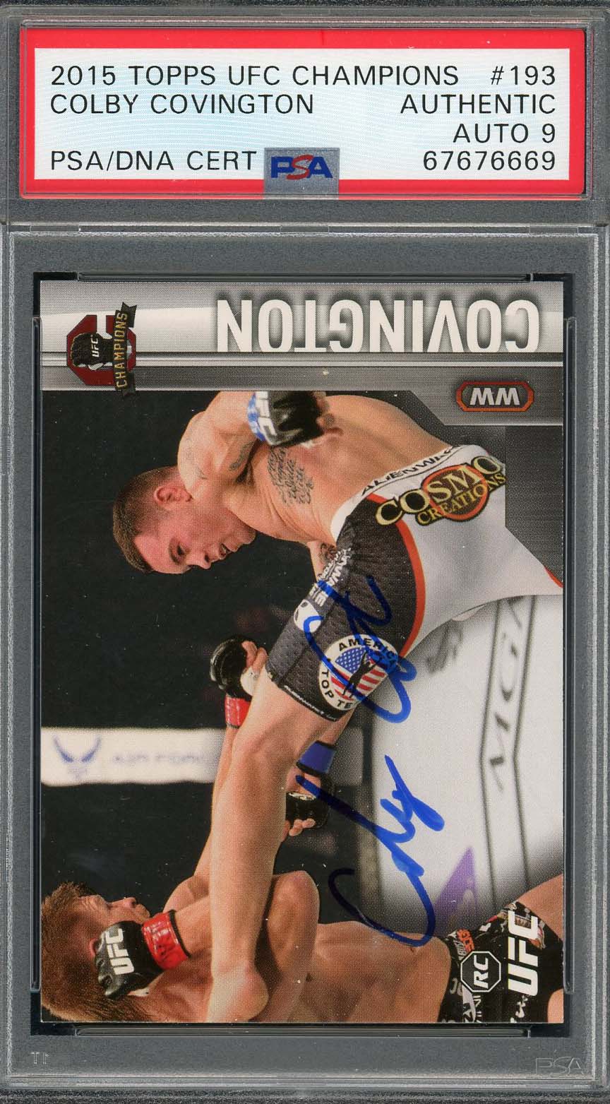 Colby Covington 2015 Topps UFC Champions Signed Rookie Card #193 Auto PSA 9 Colby Covington 2015 Topps UFC Champions Signed Rookie Card #193 Auto PSA 9