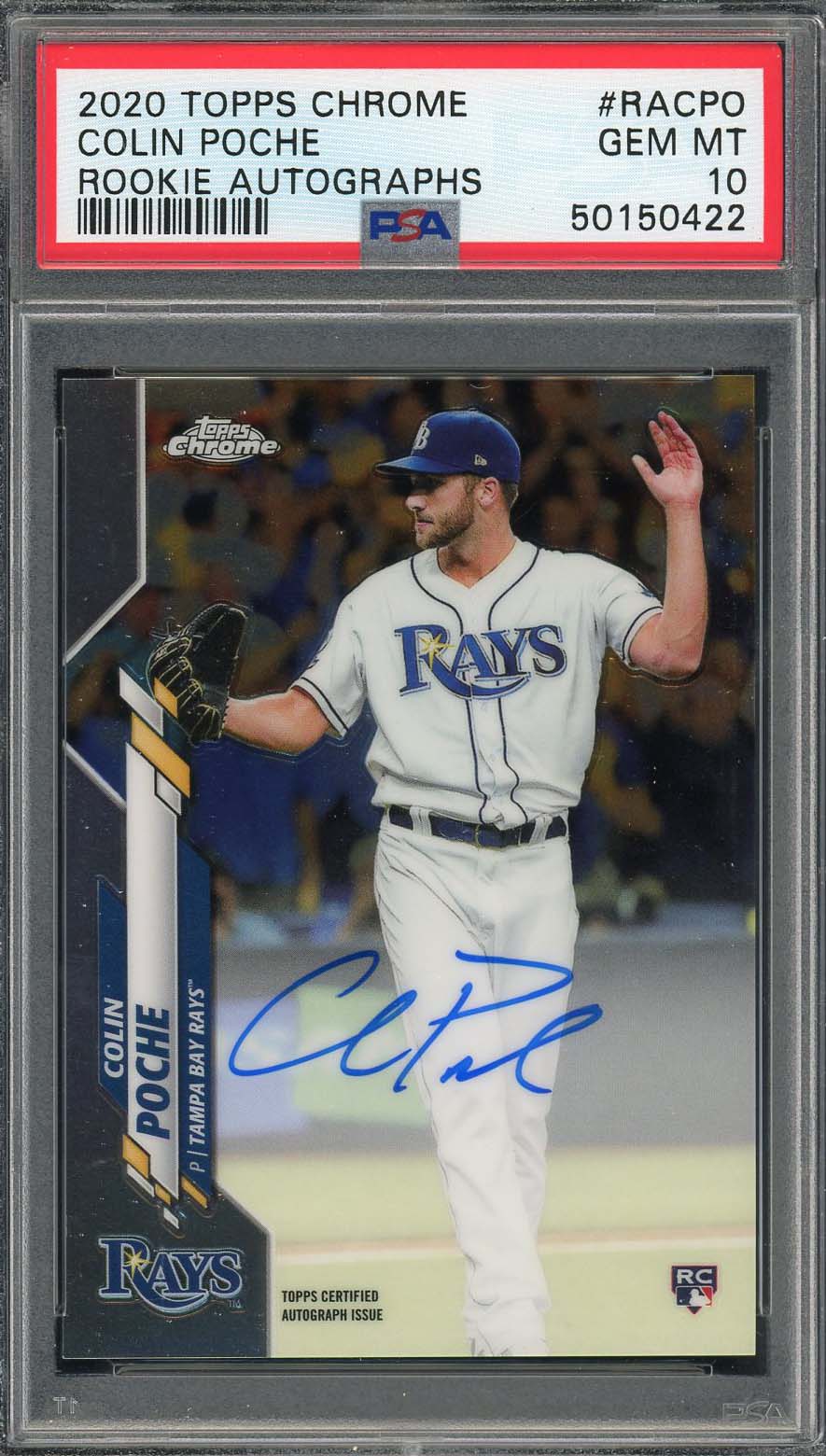 Colin Poche 2020 Topps Chrome Rookie Auto Baseball Card #RACPO PSA 10