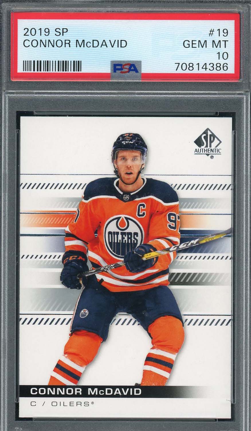 Connor McDavid 2019 Upper Deck SP Hockey Card #19 Graded PSA 10