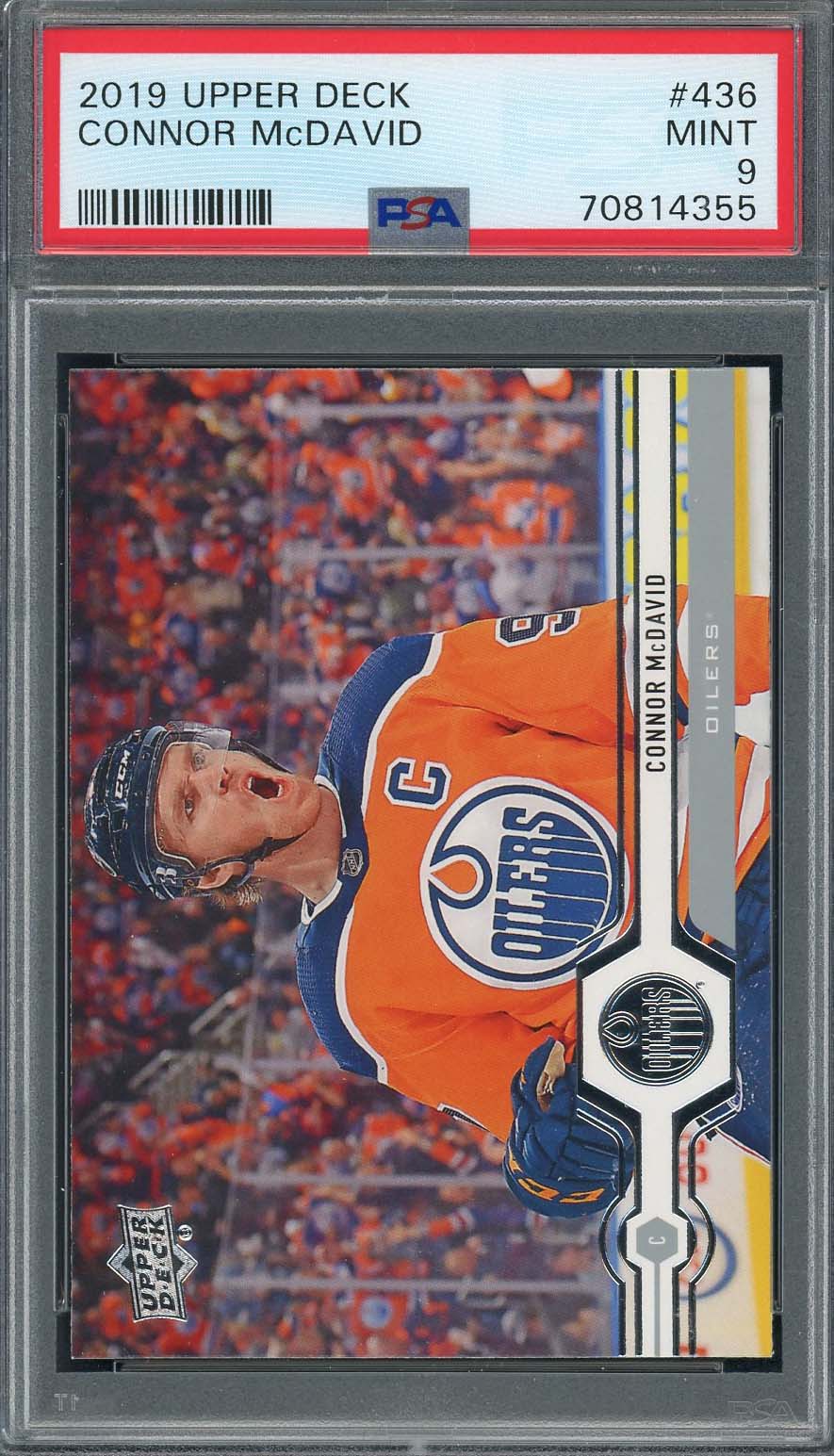 Connor McDavid 2019 Upper Deck Hockey Card #436 Graded PSA 9