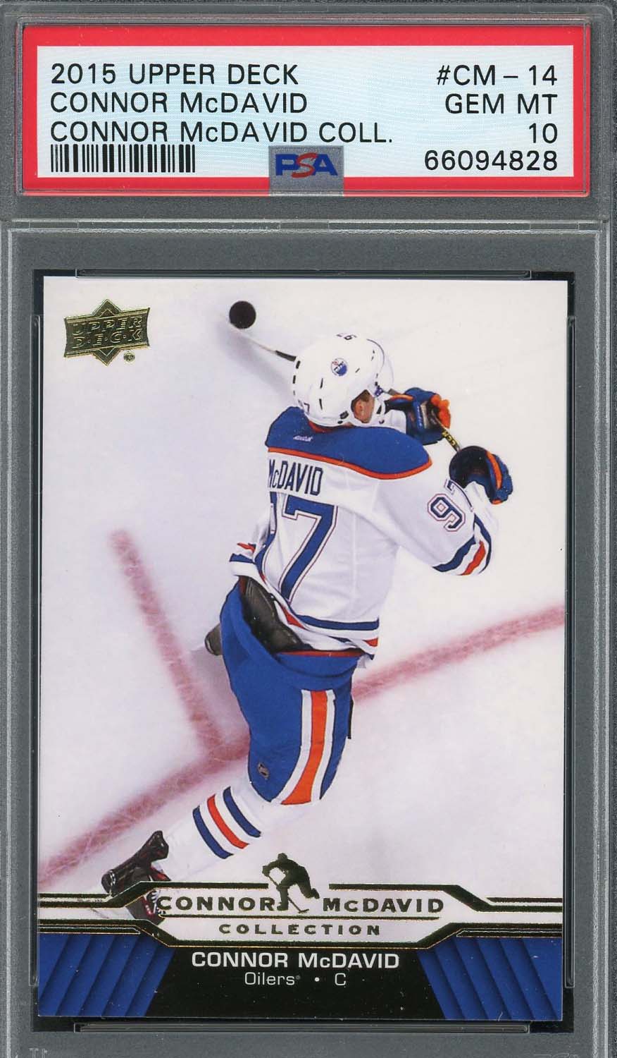 Connor McDavid 2015 Upper Deck Hockey Rookie Card RC #CM-14 Graded PSA 10