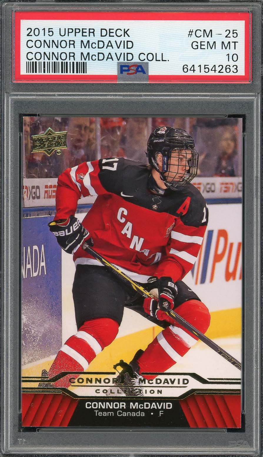 Connor McDavid 2015 Upper Deck Hockey Rookie Card RC #CM-25 Graded PSA 10