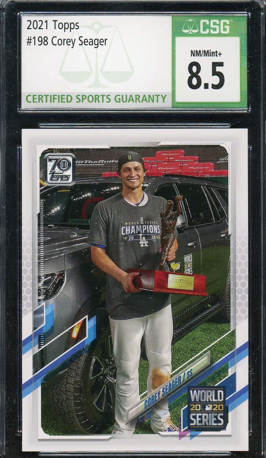 Corey Seager 2021 Topps Baseball Card #198 Graded CSG 8.5 Corey Seager 2021 Topps Baseball Card #198 Graded CSG 8.5