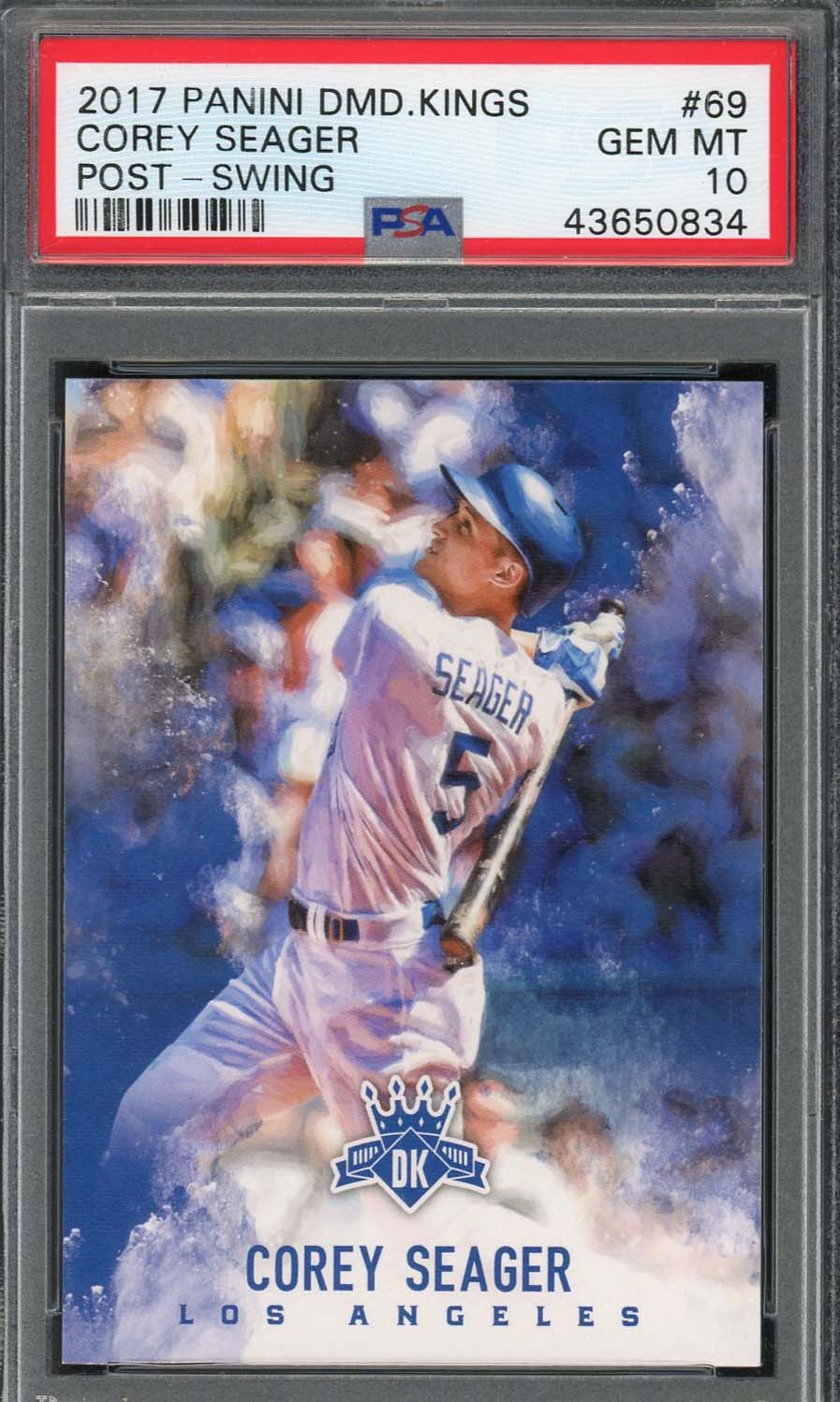 Corey Seager 2017 Panini Diamond Kings Baseball Card #69 Graded PSA 10 GEM MINT