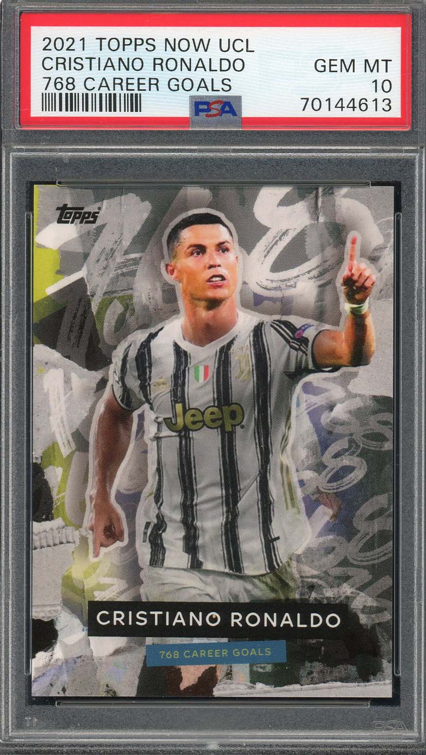Cristiano Ronaldo 2021 Topps Now UCL 768 Career Goals Soccer Card Graded PSA 10