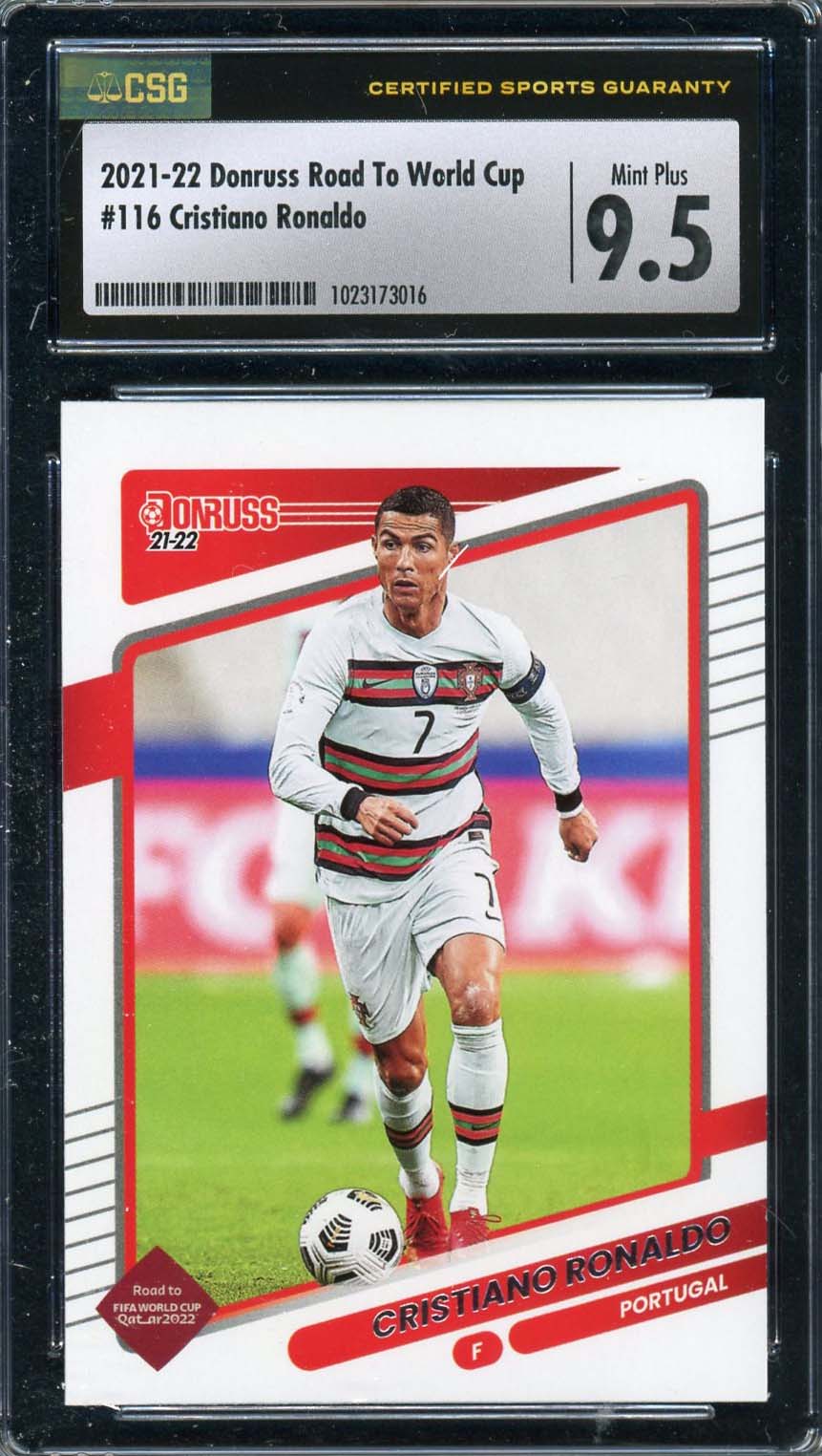 Cristiano Ronaldo 2021 Donruss Road To World Cup Soccer Card #116 New CSG 9.5