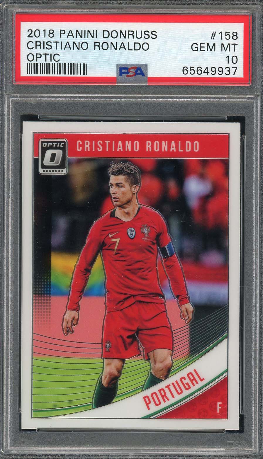 Cristiano Ronaldo 2018 Panini Donruss Optic Soccer Card #158 Graded PSA 10 Cristiano Ronaldo 2018 Panini Donruss Optic Soccer Card #158 Graded PSA 10