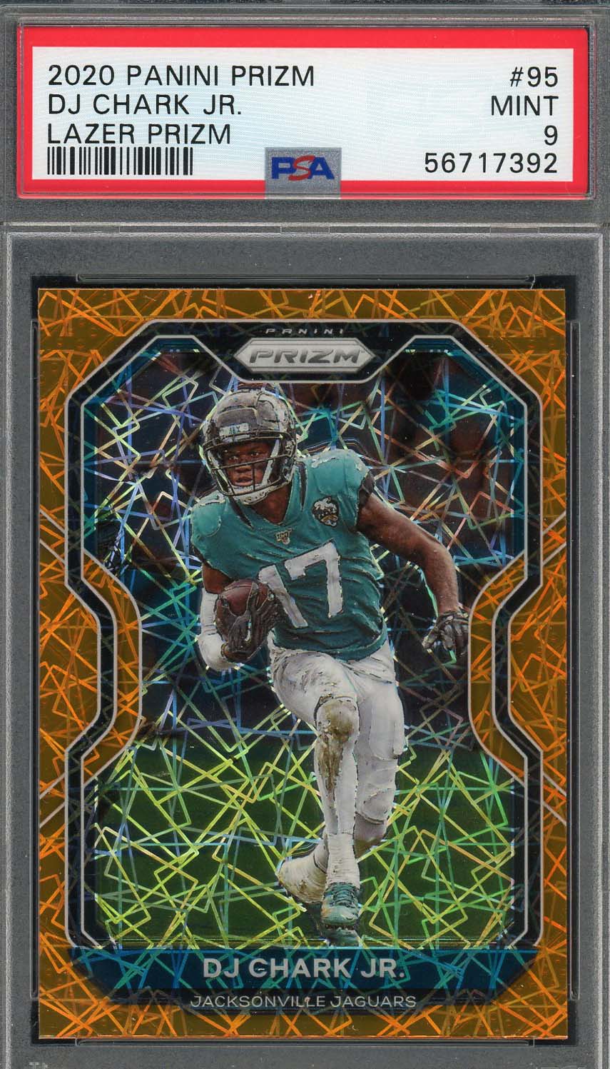 DJ Chark Jr 2020 Panini Prizm Lazer Football Card #95 Graded PSA 9