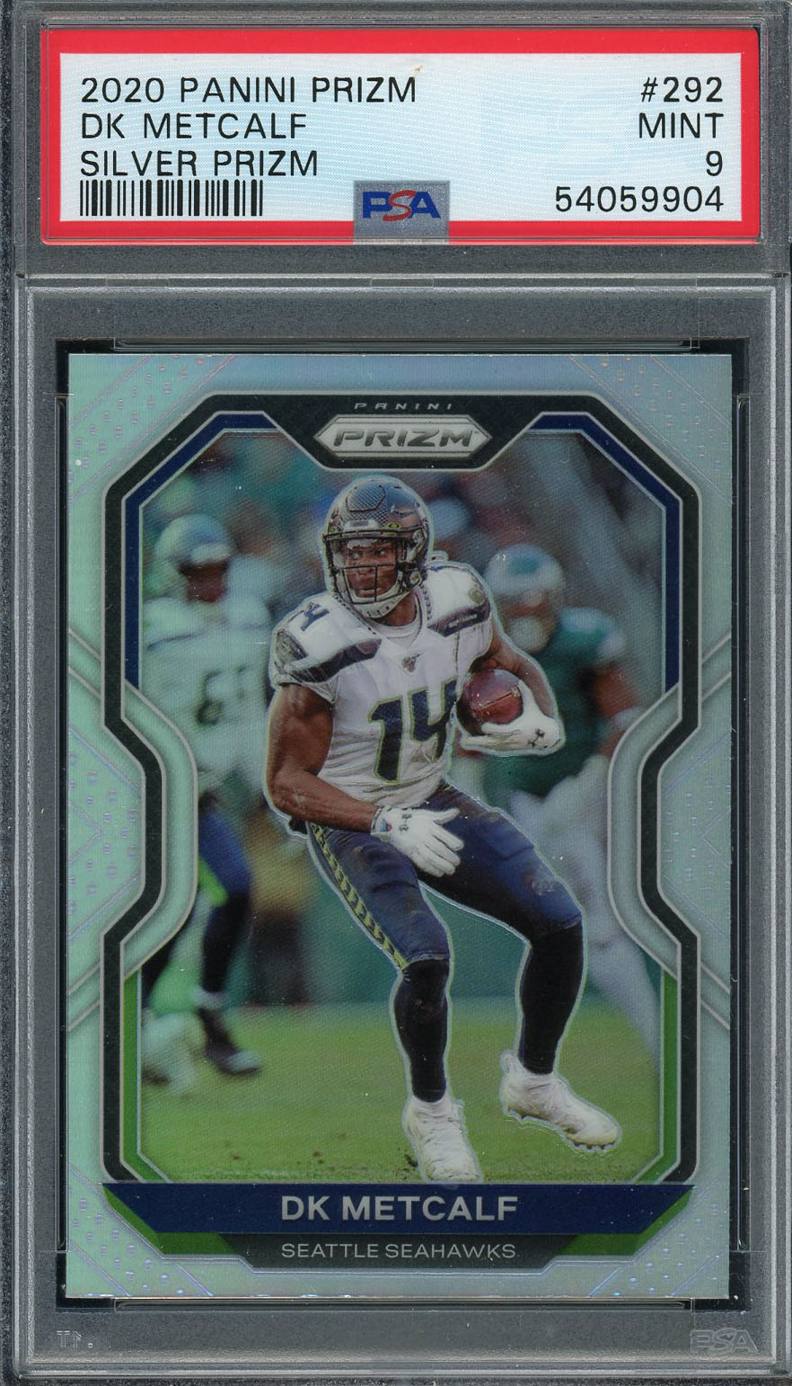 DK Metcalf Panini Silver Prizm 2020 Football Card #292 Graded PSA 9 MINT