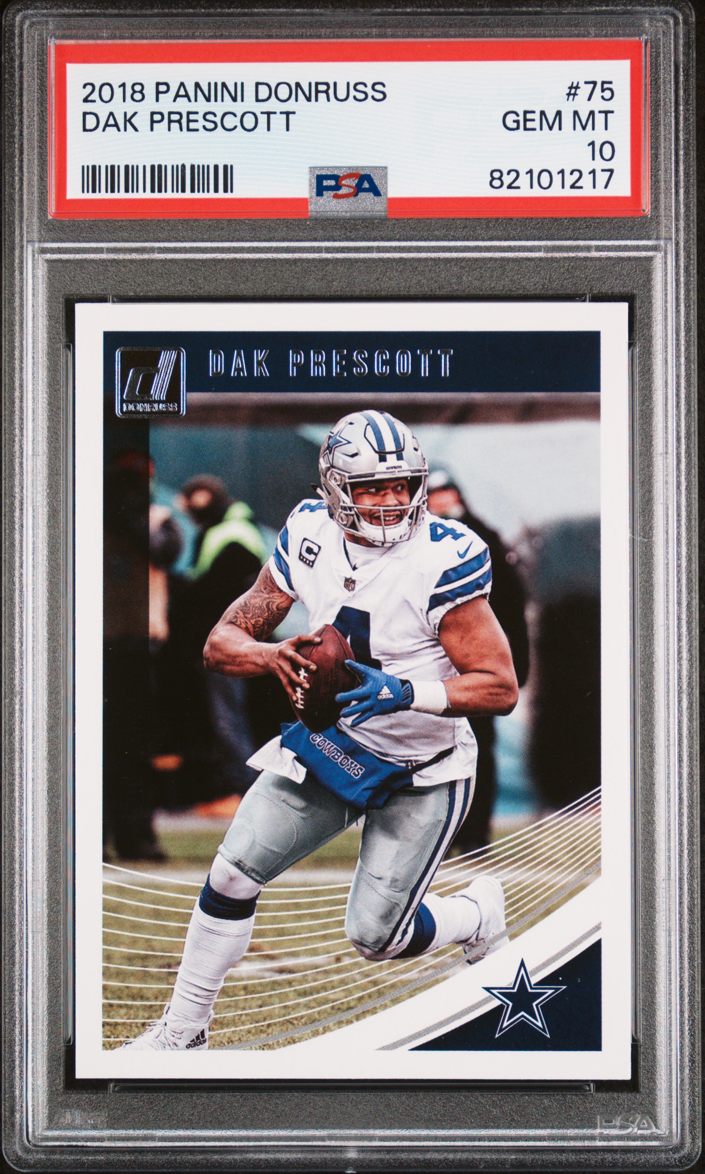 Dak Prescott 2018 Panini Donruss Football Card #75 Graded PSA 10