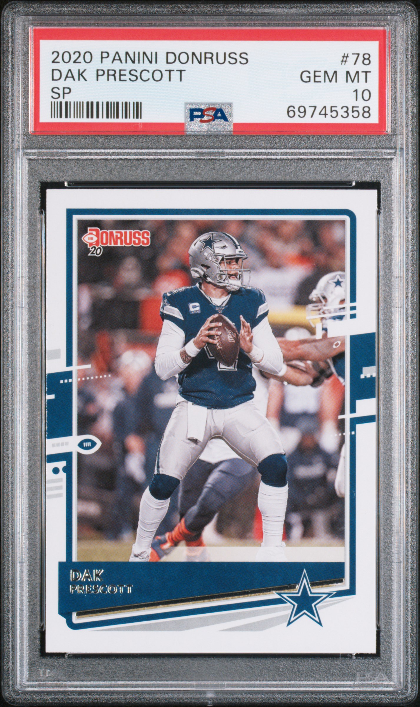 Dak Prescott 2020 Panini Donruss Football Card #78 Graded PSA 10