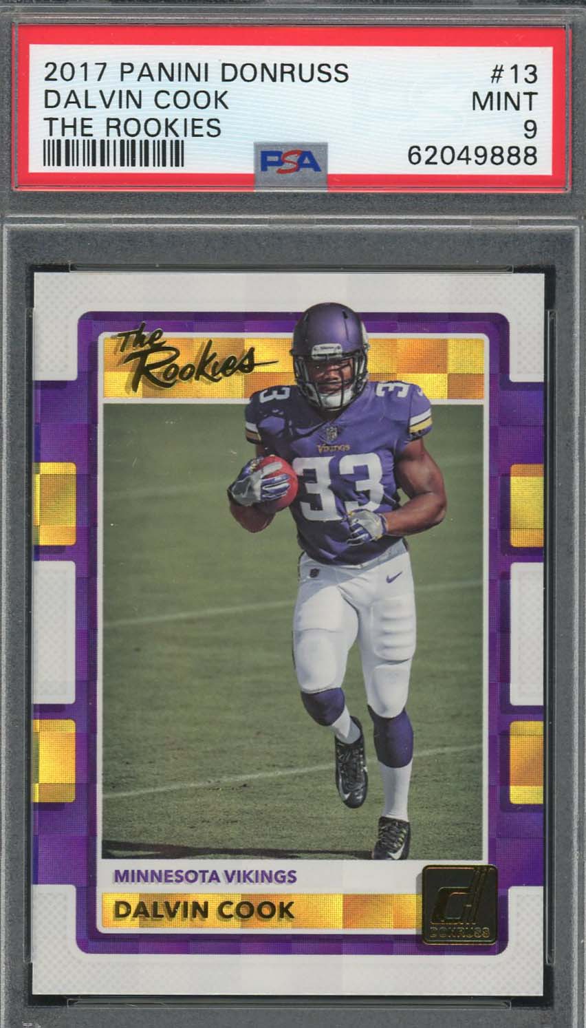 Dalvin Cook 2017 Panini Donruss The Rookies Football Card RC #13 Graded PSA 9 Dalvin Cook 2017 Panini Donruss The Rookies Football Card RC #13 Graded PSA 9