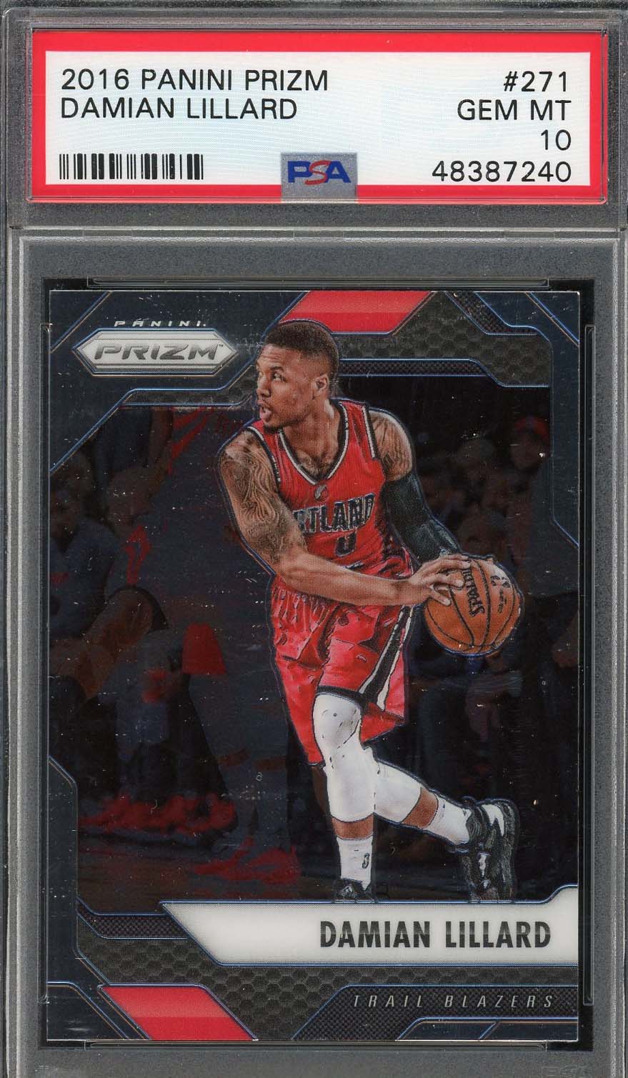 Damian Lillard 2016 Panini Prizm Basketball Card #271 Graded PSA 10
