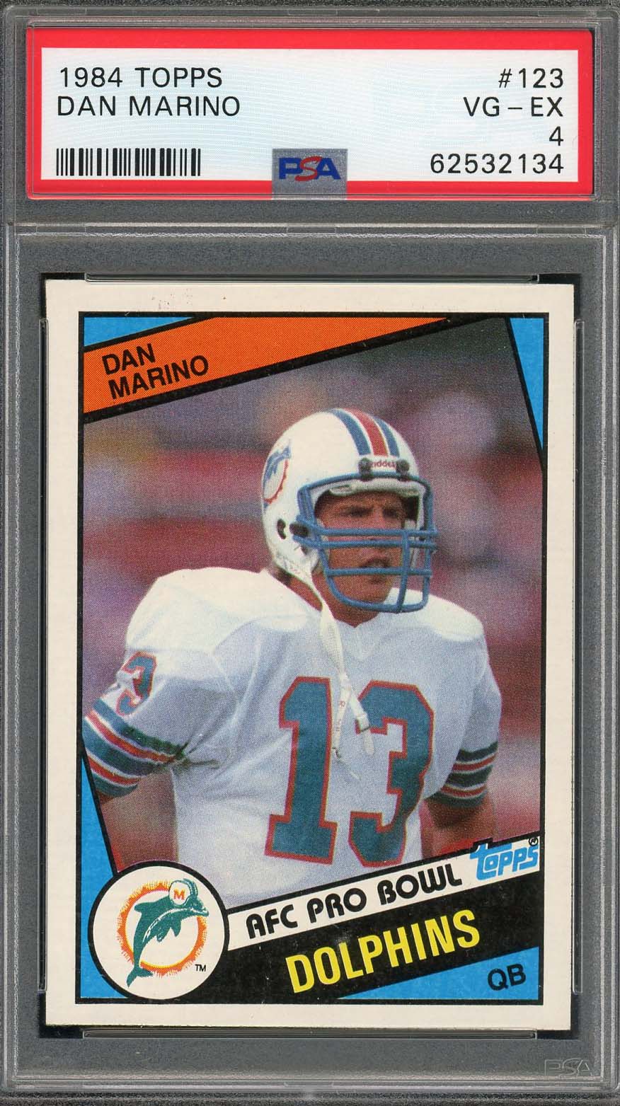 Dan Marino 1984 Topps Football Rookie Card RC #123 Graded PSA 4