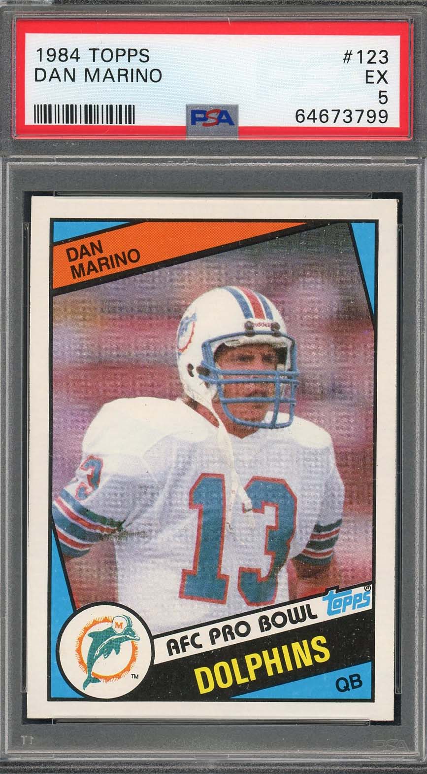 Dan Marino 1984 Topps Football Rookie Card RC #123 Graded PSA 5