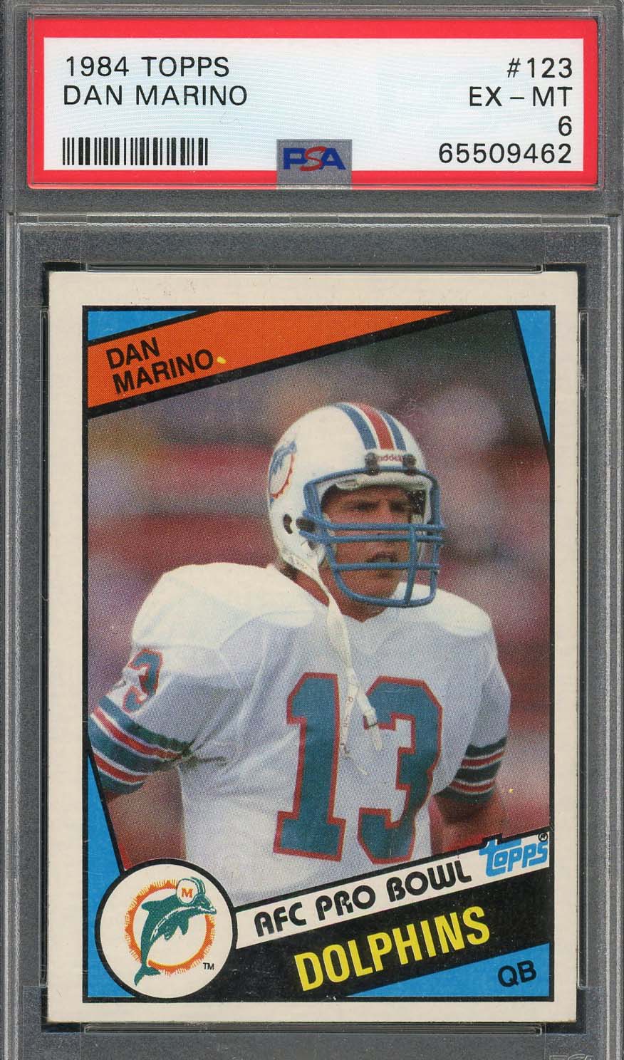 Dan Marino 1984 Topps Football Rookie Card RC #123 Graded PSA 6