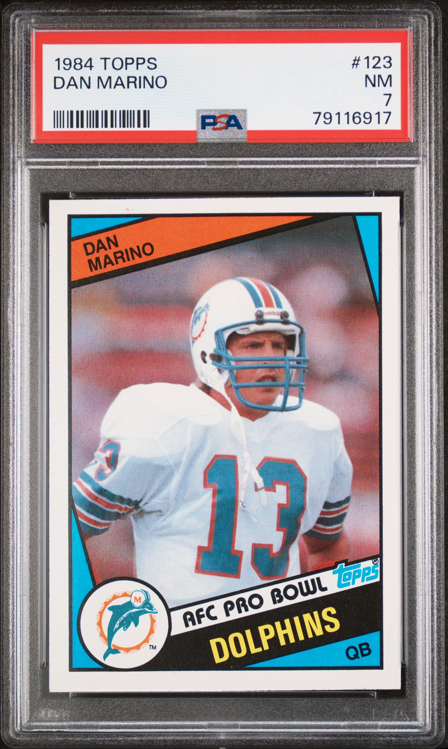 Dan Marino 1984 Topps Football Rookie Card RC #123 Graded PSA 7