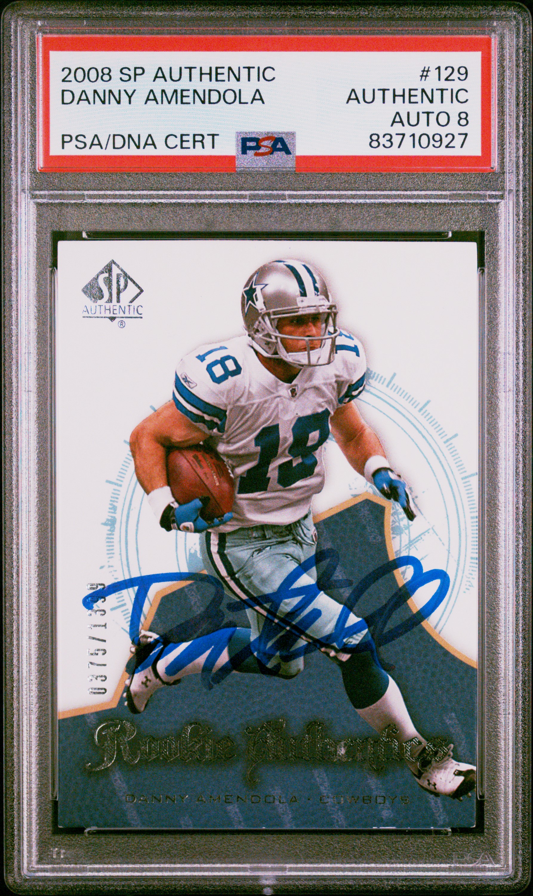 Danny Amendola 2008 SP Authentic Rookie Card #129 Auto Graded PSA 8 375/1399