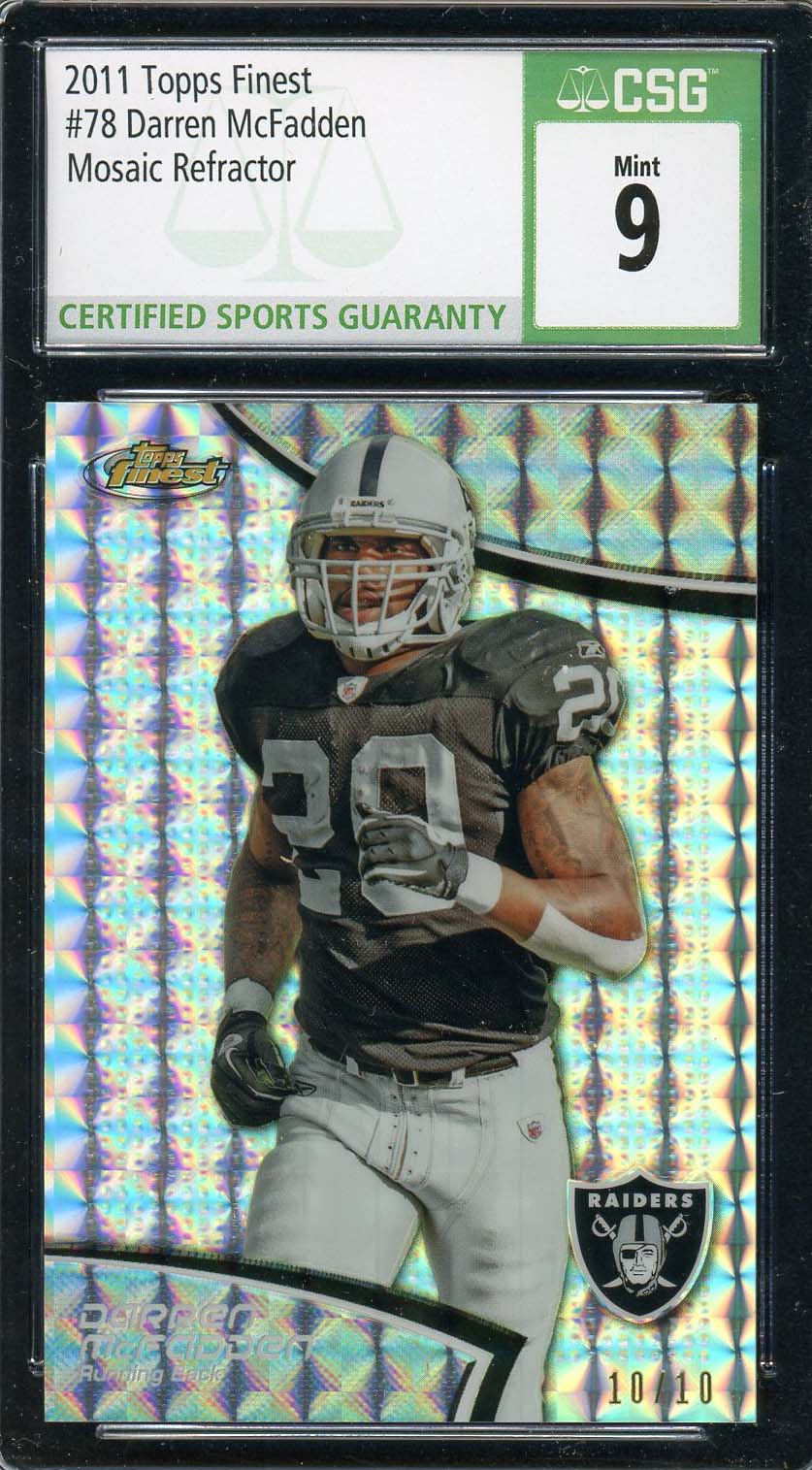 Darren McFadden 2011 Topps Finest Mosaic Refractor Football Card #78 CSG 9