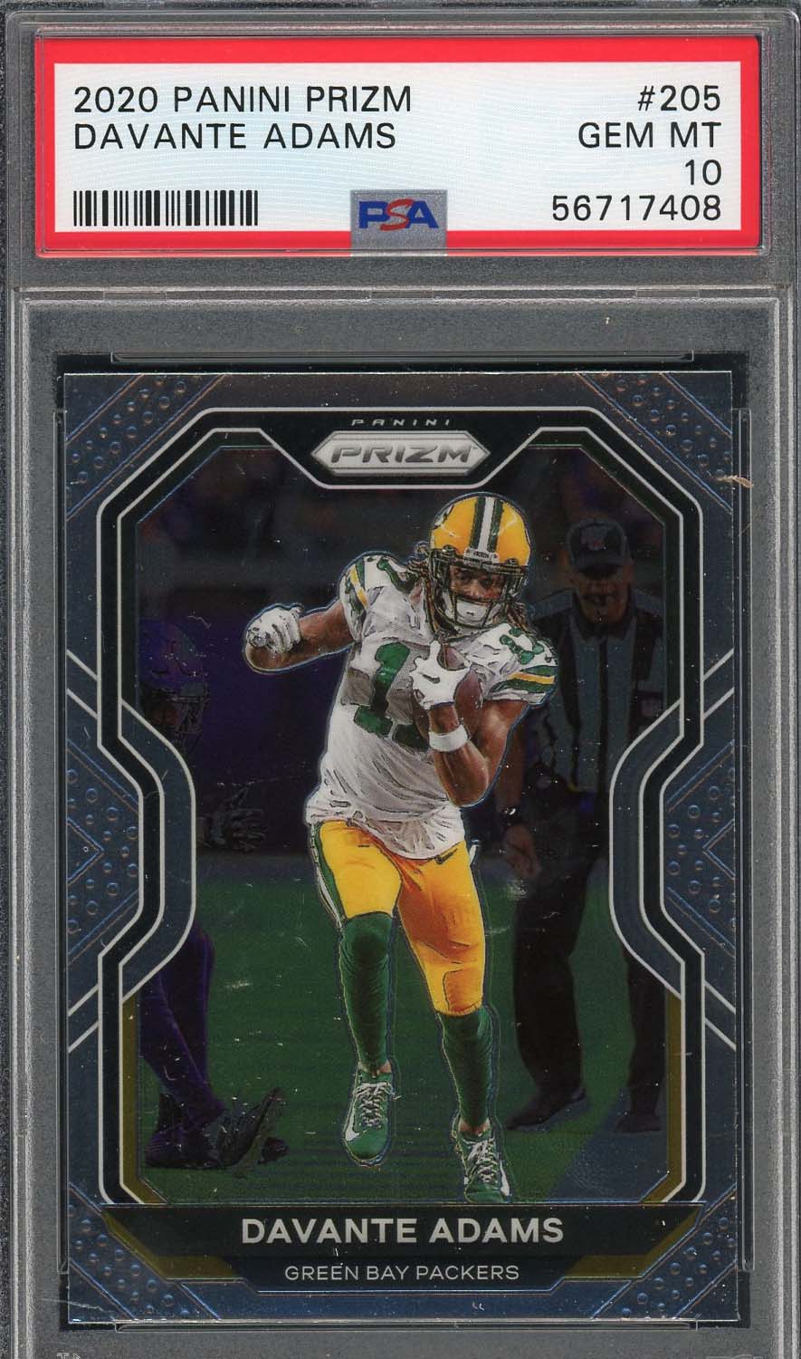 Davante Adams 2020 Panini Prizm Football Card #205 Graded PSA 10
