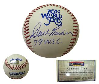 Dave Parker Signed 1979 Pirates World Series Baseball Mounted CO