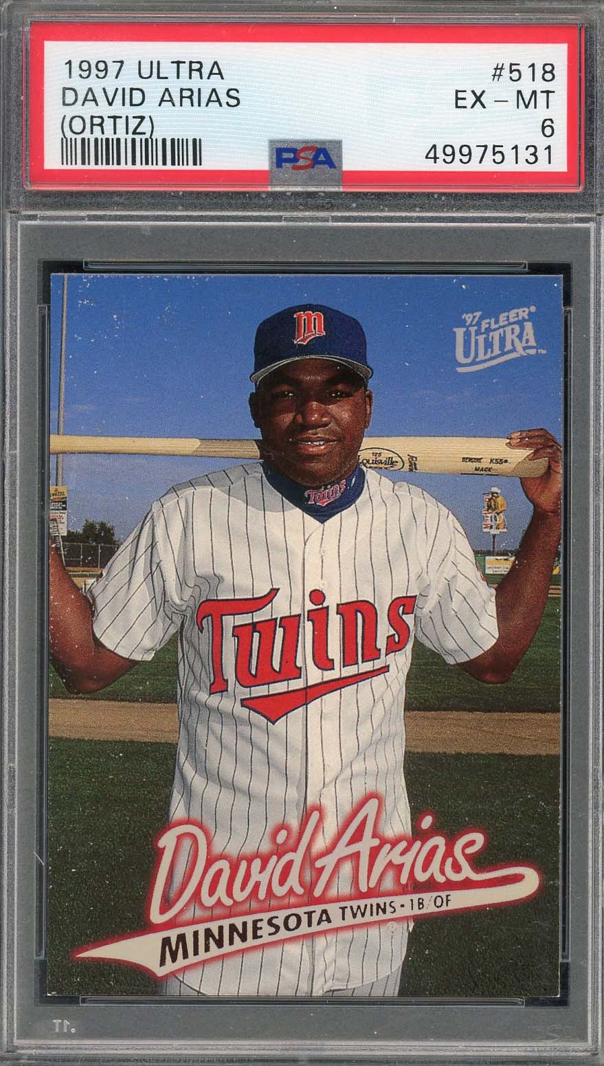 David Ortiz 1997 Fleer Ultra Baseball Rookie Card RC #518 Graded PSA 6