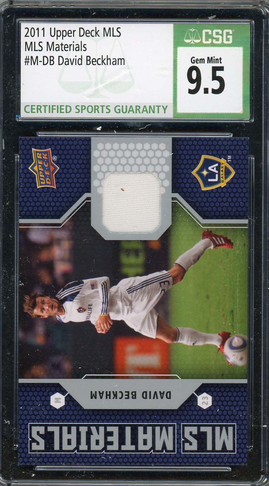 David Beckham 2011 Upper Deck MLS Materials Soccer Card #M-DB Graded CSG 9.5