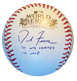 David Freese Signed 2011 World Series Baseball WS MVP/CHAMPS
