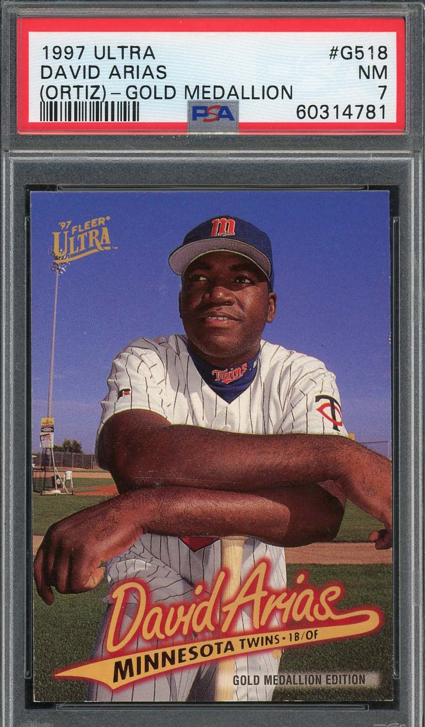 David Ortiz 1997 Ultra Gold Medallion Baseball Rookie Card RC #G518 Graded PSA 7