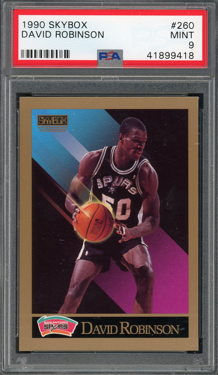 David Robinson 1990 Skybox Basketball Card #260 Graded PSA 9 MINT