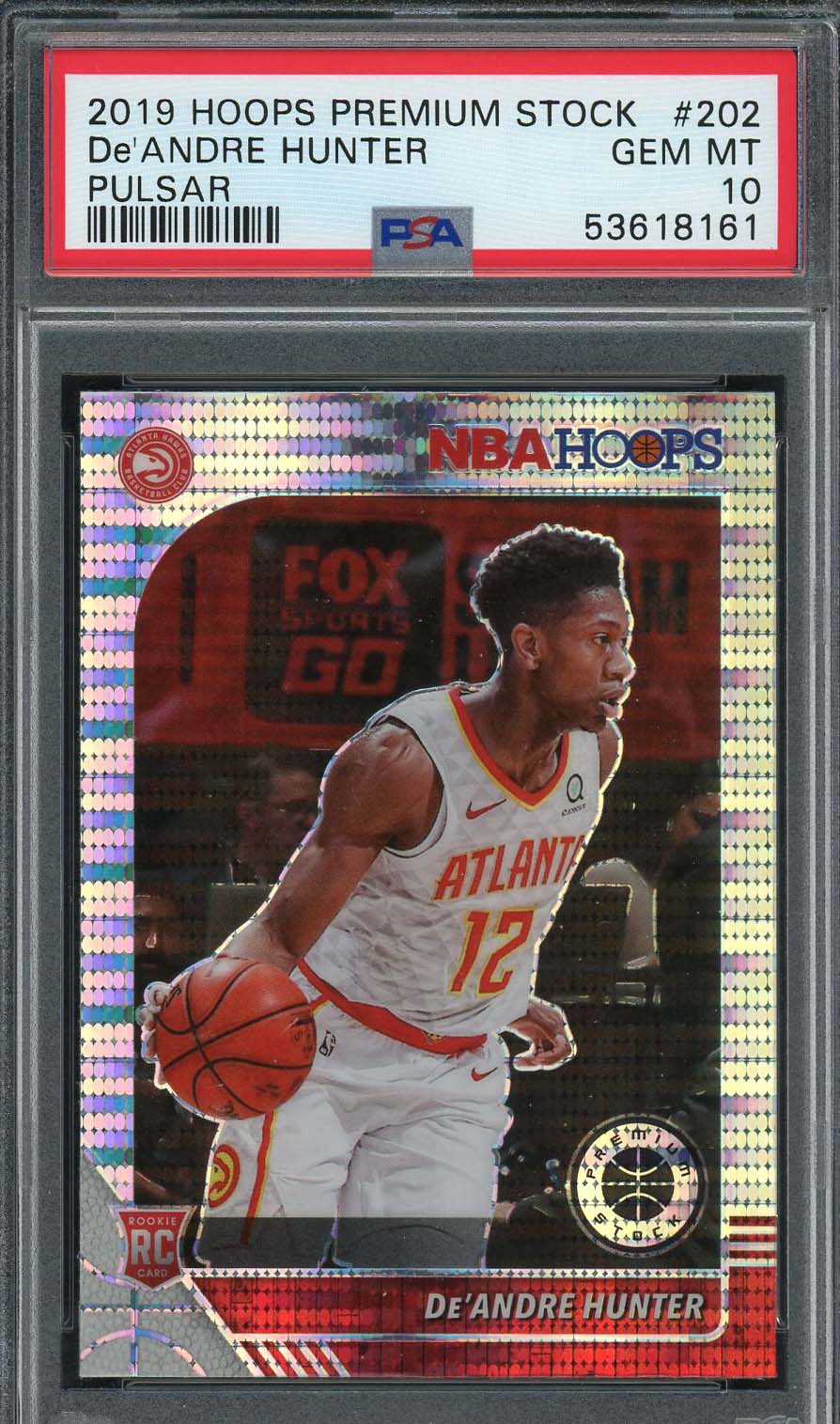 De'Andre Hunter 2019 Panini Hoops Premium Stock Pulsar Rookie Card #202 PSA 10 De'Andre Hunter 2019 Panini Hoops Premium Stock Pulsar Rookie Card #202 PSA 10