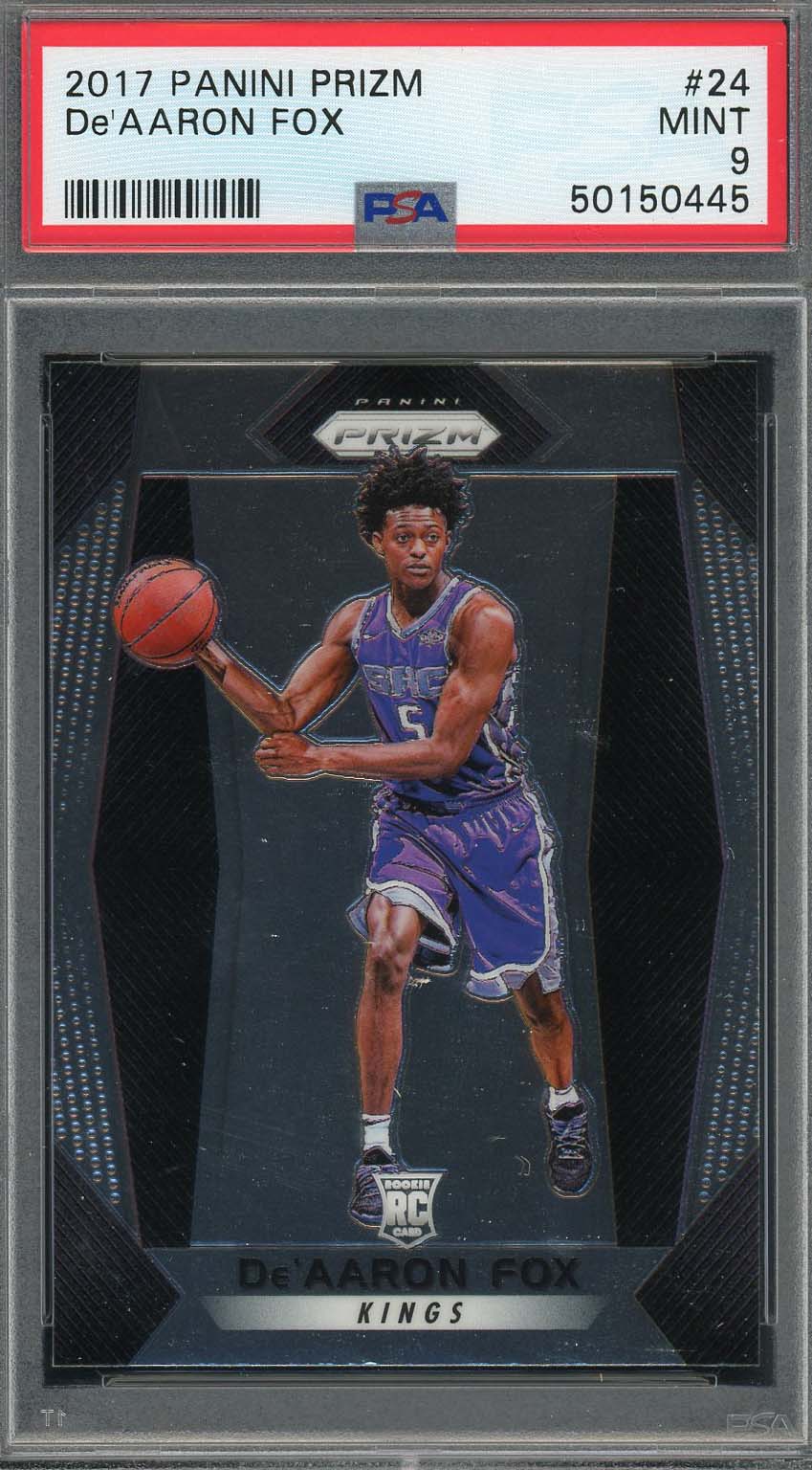 De'Aaron Fox 2017 Panini Prizm Basketball Rookie Card RC #24 Graded PSA 9