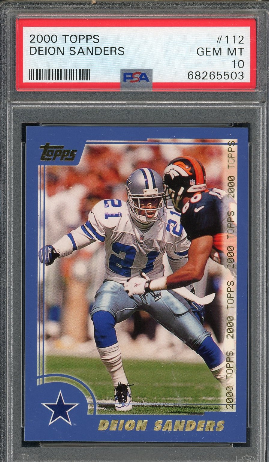 Deion Sanders 2000 Topps Football Card #112 Graded PSA 10