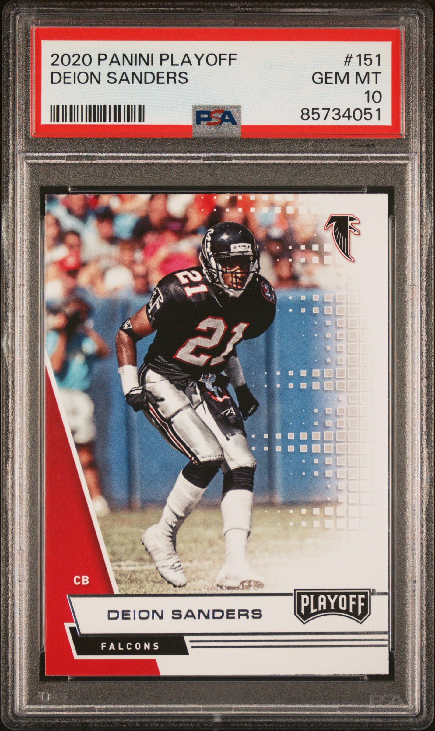 Deion Sanders 2020 Panini Playoff Football Card #151 Graded PSA 10