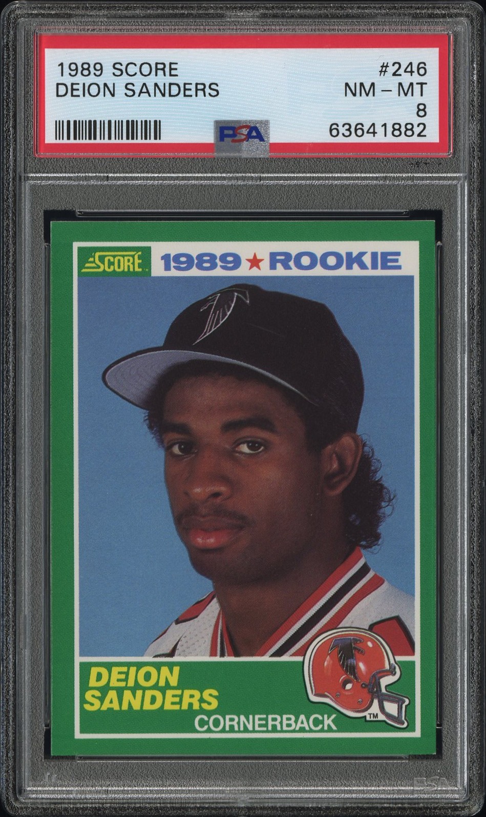 Deion Sanders 1989 Score Football Rookie Card #246 Graded PSA 8