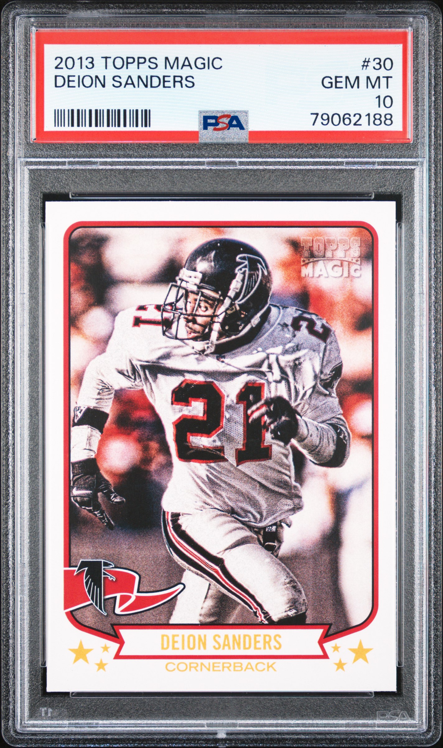 Deion Sanders 2013 Topps Magic Football Card #30 Graded PSA 10