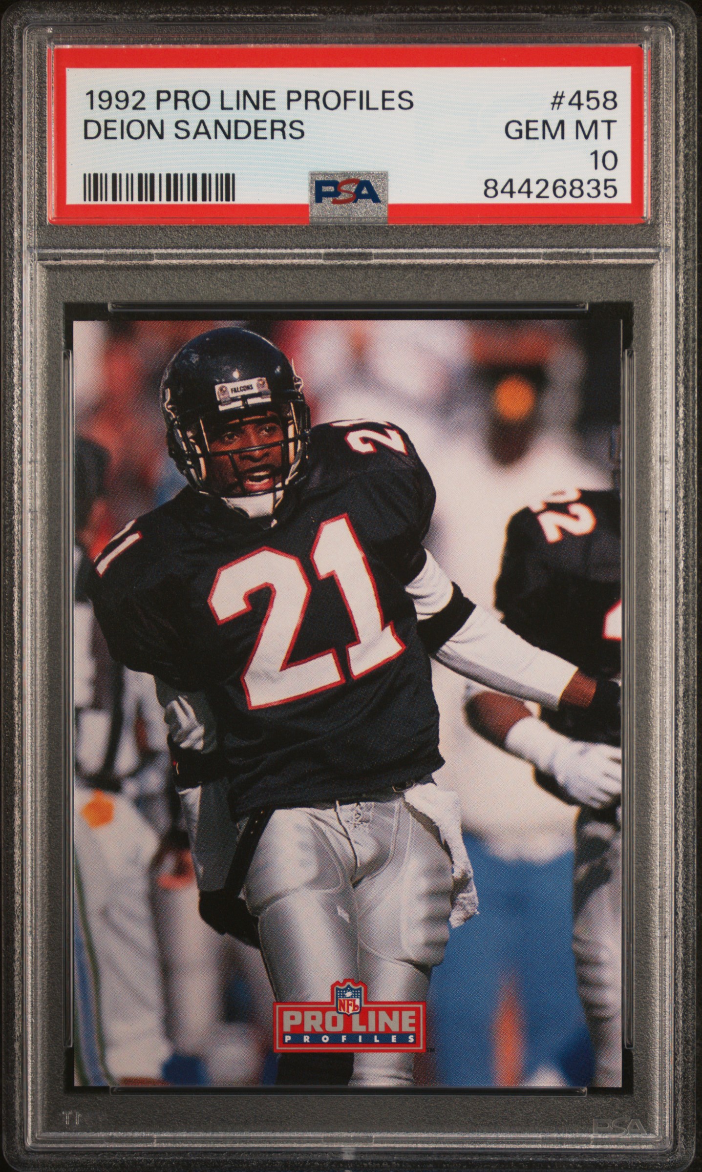 Deion Sanders 1992 Pro Line Profiles Football Card #458 Graded PSA 10